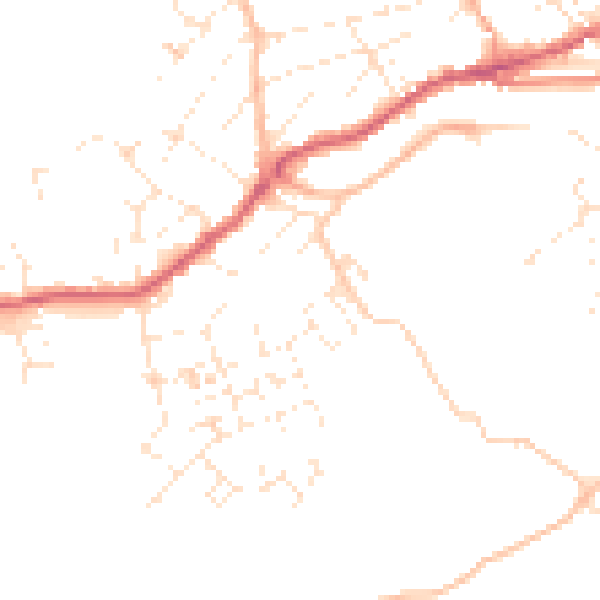 Daytime road noise heatmap for TR26 1DE