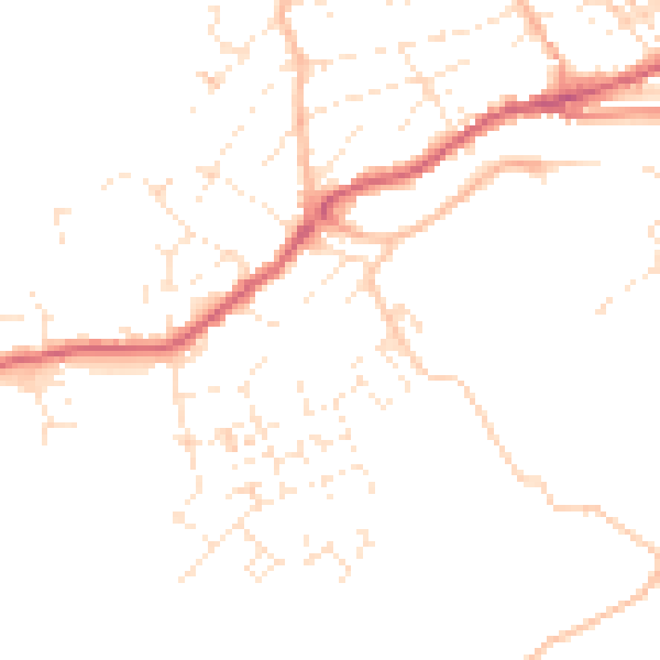 Daytime road noise heatmap for TR26 1DL