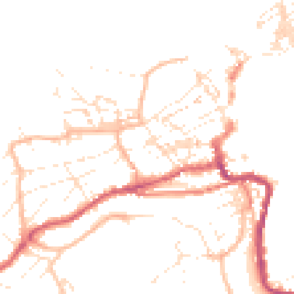 Daytime road noise heatmap for TR26 1DP