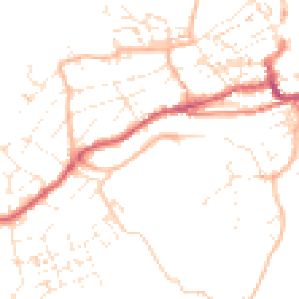 Daytime road noise heatmap for TR26 1DQ