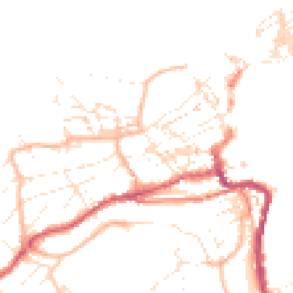 Daytime road noise heatmap for TR26 1DR