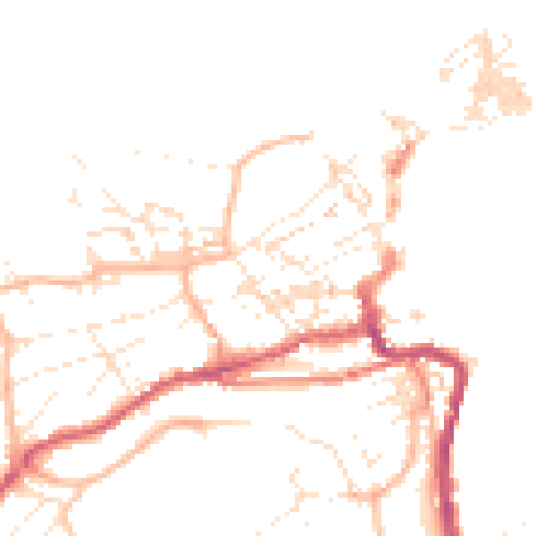 Daytime road noise heatmap for TR26 1DS