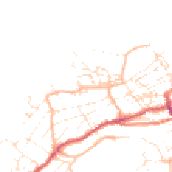 Daytime road noise heatmap for TR26 1ED