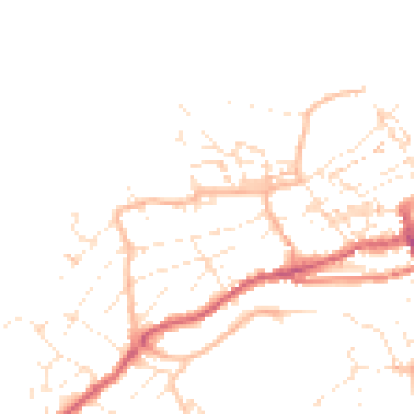 Daytime road noise heatmap for TR26 1EG