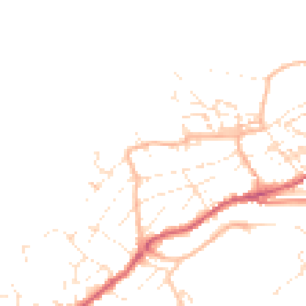 Daytime road noise heatmap for TR26 1EL