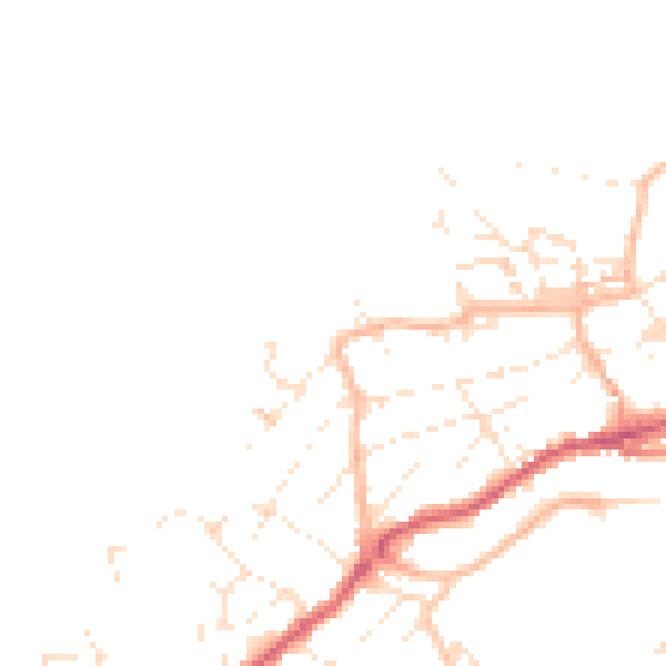 Daytime road noise heatmap for TR26 1EN