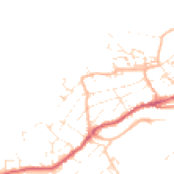 Daytime road noise heatmap for TR26 1EP