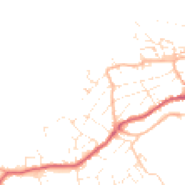 Daytime road noise heatmap for TR26 1ER