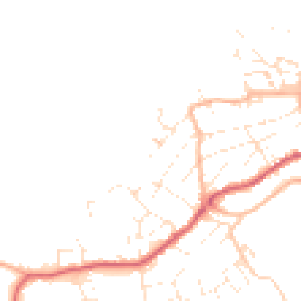 Daytime road noise heatmap for TR26 1ET