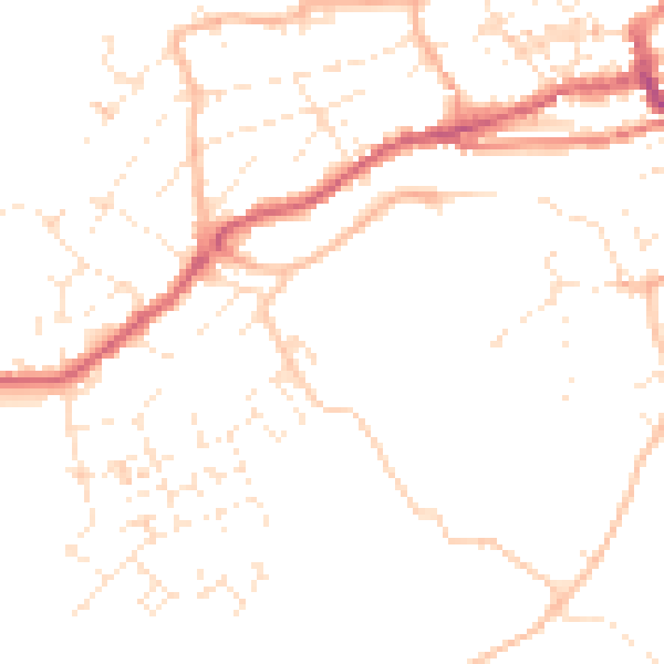 Daytime road noise heatmap for TR26 1FS