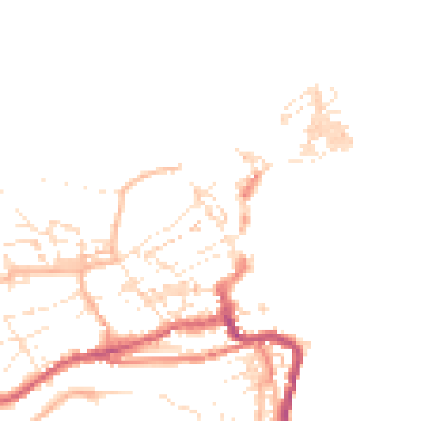 Daytime road noise heatmap for TR26 1JE