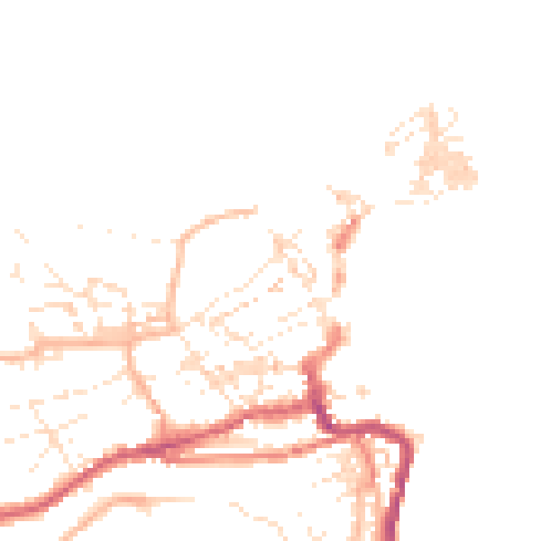 Daytime road noise heatmap for TR26 1JF