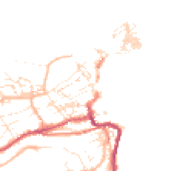 Daytime road noise heatmap for TR26 1JL