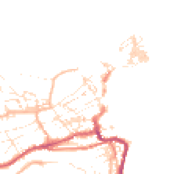 Daytime road noise heatmap for TR26 1JQ