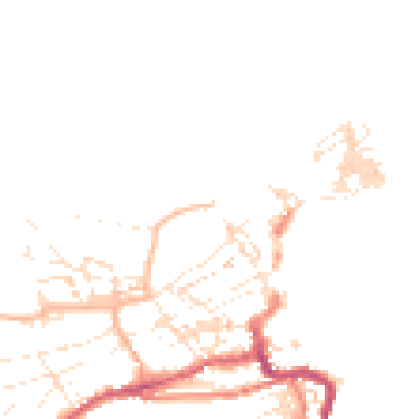 Daytime road noise heatmap for TR26 1LA