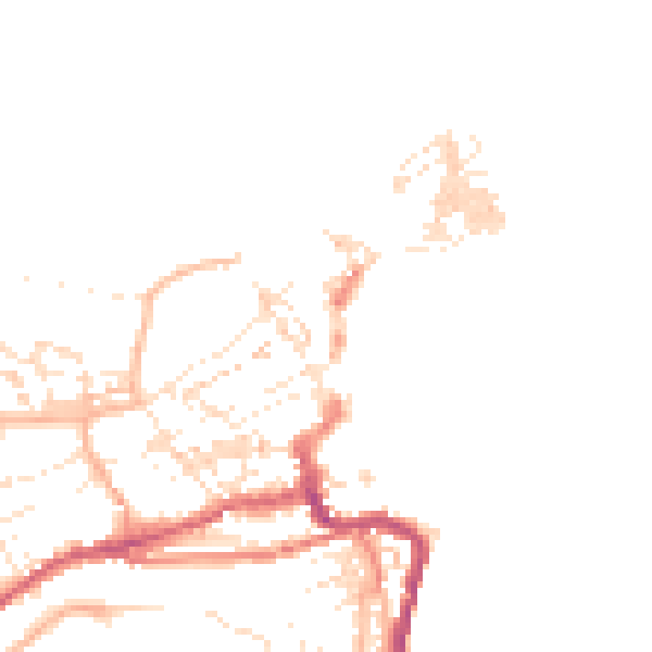 Daytime road noise heatmap for TR26 1LD