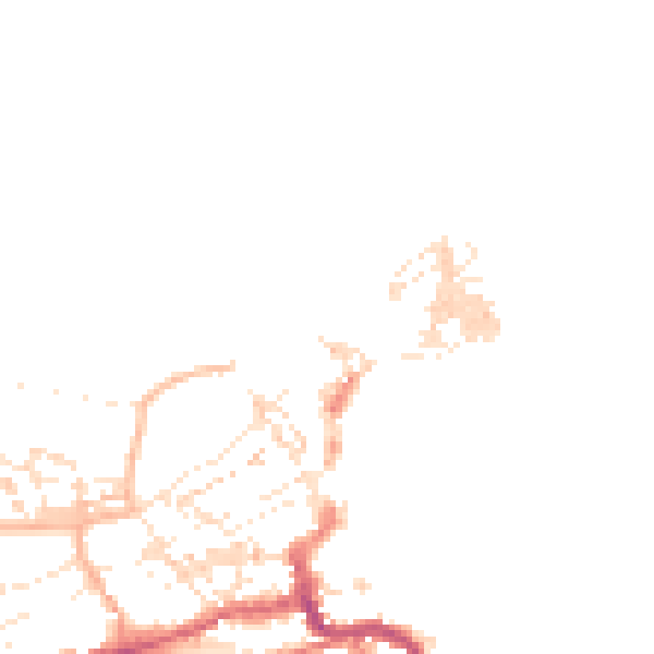 Daytime road noise heatmap for TR26 1NE