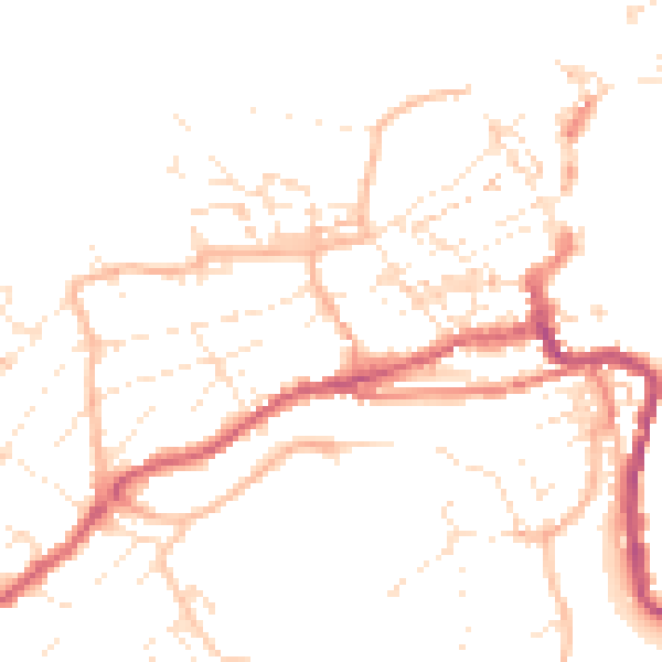 Daytime road noise heatmap for TR26 1RA