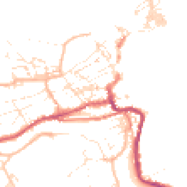 Daytime road noise heatmap for TR26 1SH