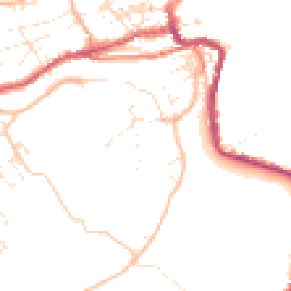 Daytime road noise heatmap for TR26 2BE