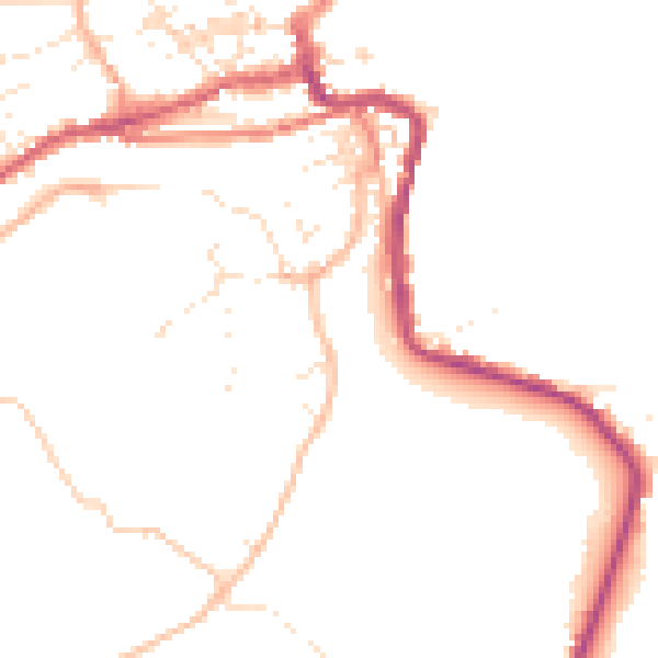 Daytime road noise heatmap for TR26 2BZ