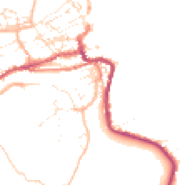 Daytime road noise heatmap for TR26 2DF