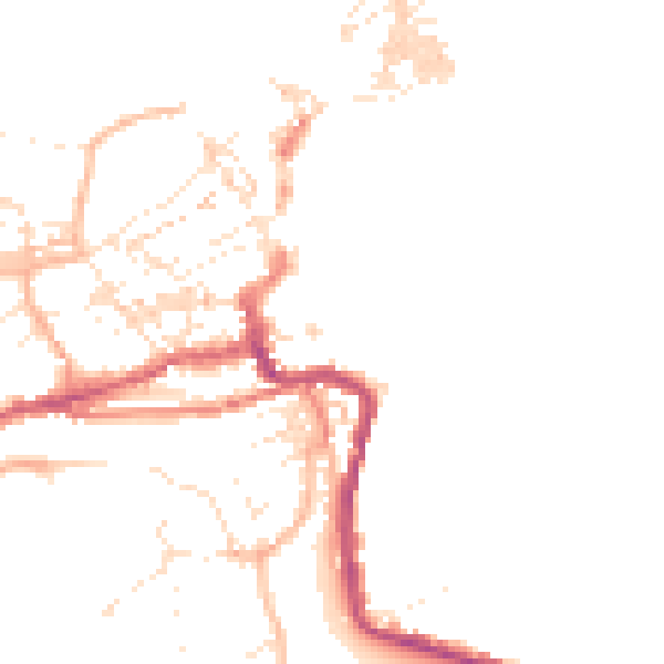 Daytime road noise heatmap for TR26 2DY