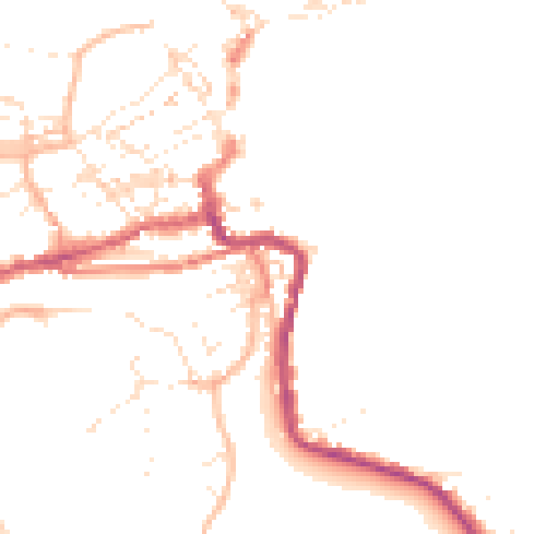 Daytime road noise heatmap for TR26 2EJ