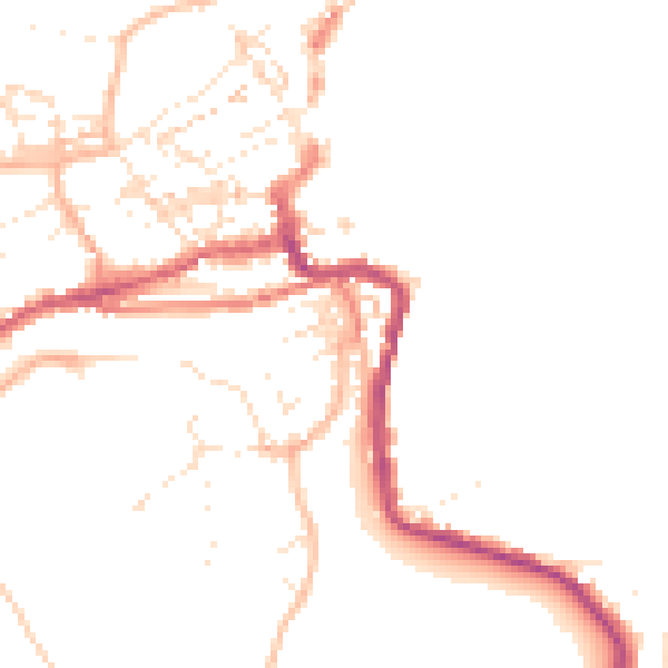 Daytime road noise heatmap for TR26 2FJ