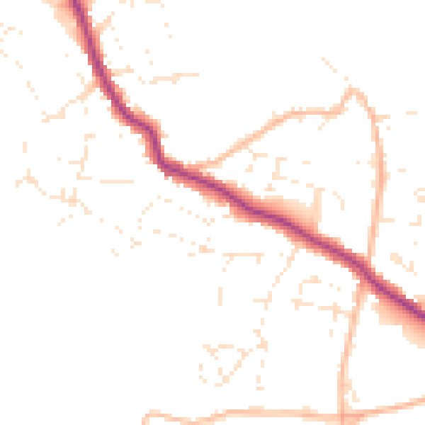 Daytime road noise heatmap for TR26 2FL