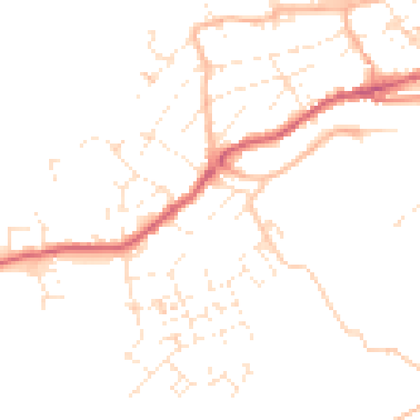Daytime road noise heatmap for TR26 2JQ