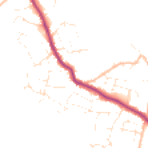 Daytime road noise heatmap for TR26 2JS