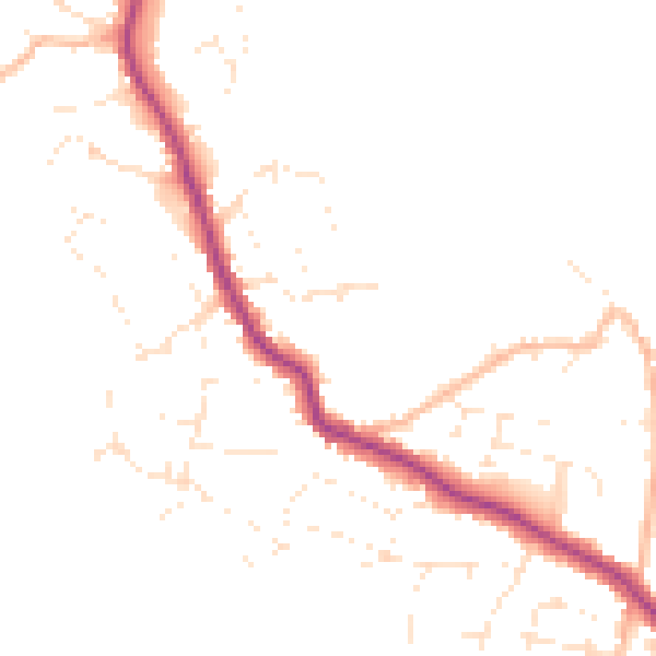Daytime road noise heatmap for TR26 2JT