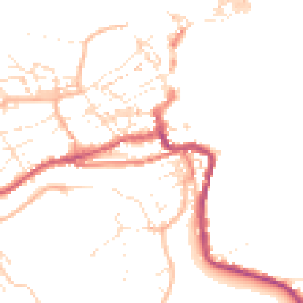 Daytime road noise heatmap for TR26 2NA
