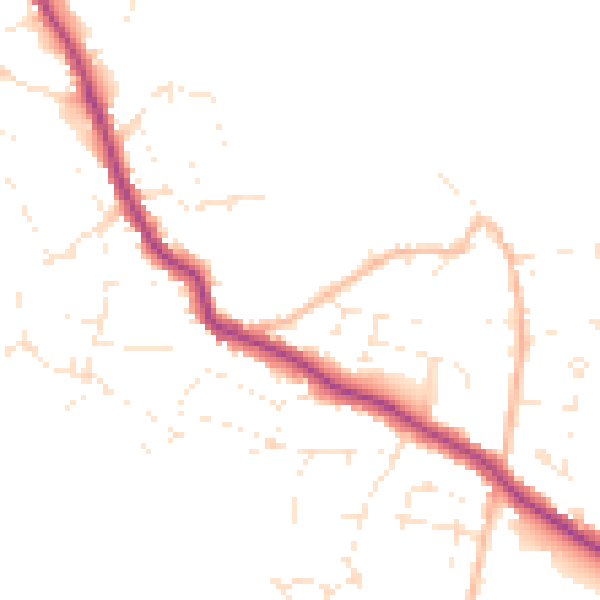Daytime road noise heatmap for TR26 2NG