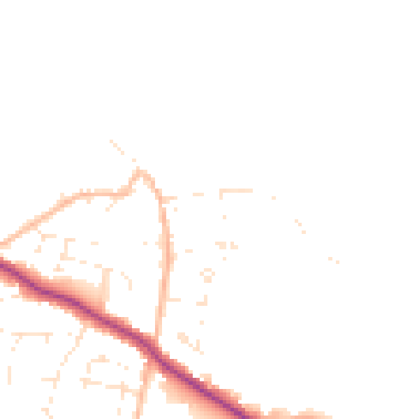 Daytime road noise heatmap for TR26 2NS