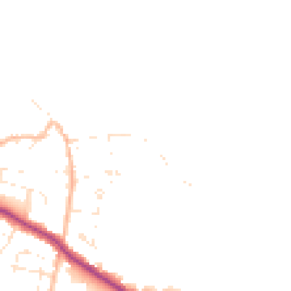 Daytime road noise heatmap for TR26 2NU