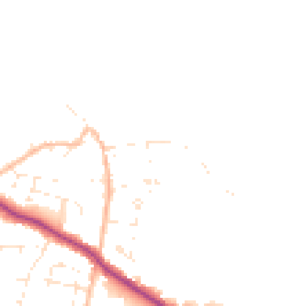 Daytime road noise heatmap for TR26 2NX