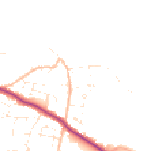 Daytime road noise heatmap for TR26 2PD