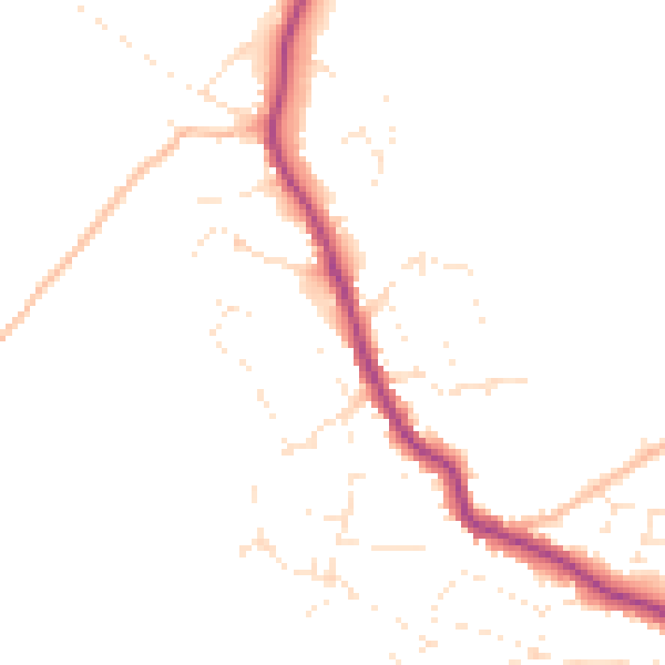 Daytime road noise heatmap for TR26 2PR