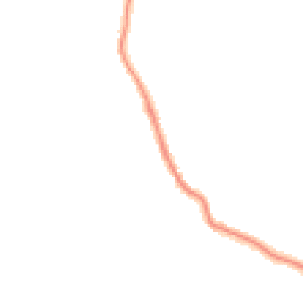 Night-time road noise heatmap for TR26 2PS