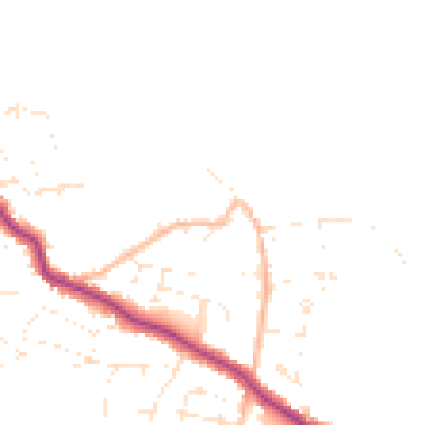 Daytime road noise heatmap for TR26 2PU