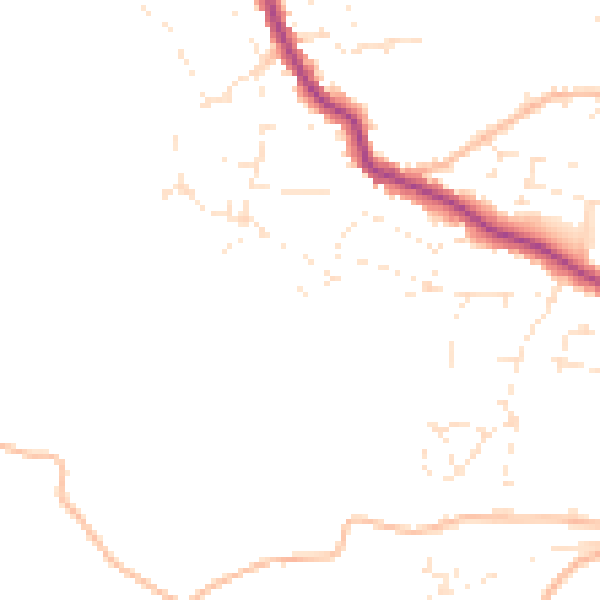 Daytime road noise heatmap for TR26 2QZ