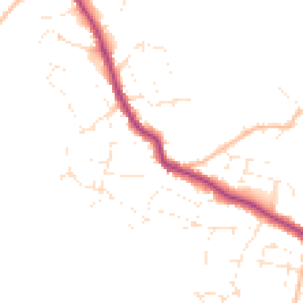 Daytime road noise heatmap for TR26 2RT