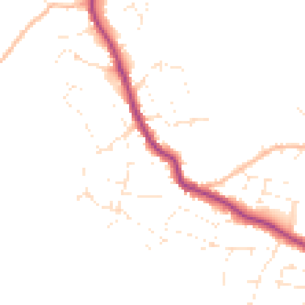 Daytime road noise heatmap for TR26 2RU