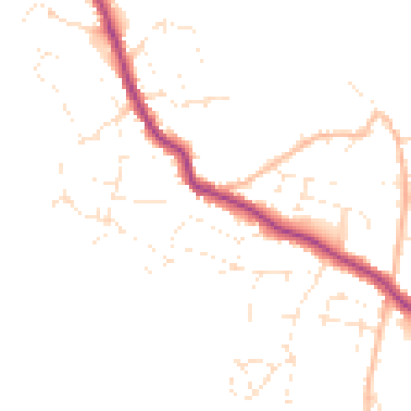 Daytime road noise heatmap for TR26 2SA