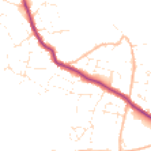 Daytime road noise heatmap for TR26 2SB