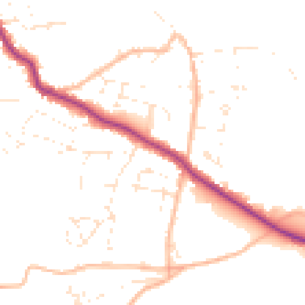 Daytime road noise heatmap for TR26 2SX