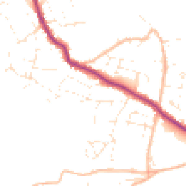 Daytime road noise heatmap for TR26 2TS