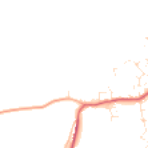 Daytime road noise heatmap for TR26 3AD